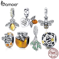 Bamoer 925 Sterling Silver Delicate Bee Series Charm Beads Silver Bumblebee Pendant Fit For Silver Bracelet &amp; Bangle DIY Gift