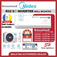 Midea R32 5-STAR BreezelessE Inverter Air-conditioner BreezelessE Inverter Aircond MSEBE-CRFN8 1.0HP
