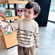 [New Product] Children's Sweater Autumn Winter Pullover Sweater Korean Version Striped Pullover Top