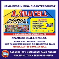 Spanduk Konter Pulsa Menarik / spanduk konter pulsa keren / spanduk konter pulsa unik / baliho konte