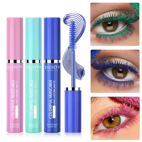 Long-lasting Colored Mascara Waterproof Hyper-Curl Lengthening Eyelashes Blue Mascara Cream Non-fadi