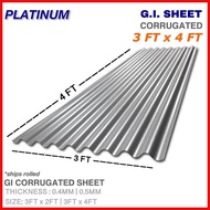 ♆ 3FT x 4FT | GI CORRUGATED SHEET | Yero  Galvanized Iron Roofing | 0.4MM  0.5MM