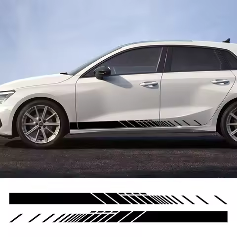 2PCS Car Side Body Stripes Sticker Car Vinyl Decal Accessories For Audi A3 8V 8P 8Y 8L Sedan TFSI Sp