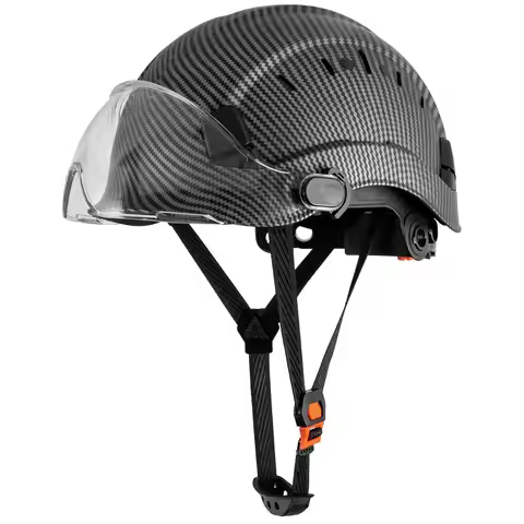 Genuine Loebuck Carbon Fiber Outdoor Construction Helmet, Worksite Crash Hat Climbing Protective Gea