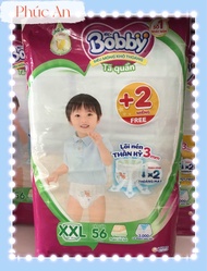 ( Tặng thêm 2 miếng ) Tã Quần Bobby Cho Bé Size XXL 56 Miếng 15 Đến 25 Kg - Bỉm Quần Trẻ Em Bobby Si