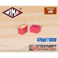 (10 Pcs) [F-CAP] 470pF/100V WIMA FKP2 5% 4.5x7.2 H5.5mm P=5mm