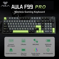 AULA F99PRO Gaming Mechanical Keyboard 99 Key Three Mode Wireless Swappable Gasket Structure Custom 