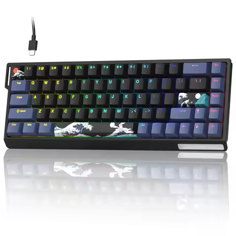 Womier SK68 Black Coral Sea Gaming Mechanical Keyboard QMK Wired Comic 65% Gasket Mount Hot Swap RGB