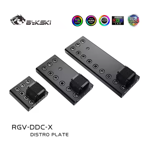 Bykski Universal Distro Plate Waterway Board Reservoir for Computer Water Cooling System G1/4' Acryl