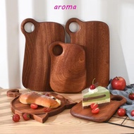 AROMA Ebony Wood Cutting Board, Thickened Solid Wood Bread Board, Fruit Tray Natural Exquisite Conve