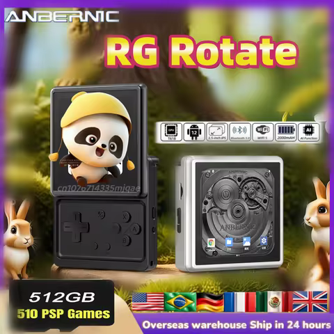 ANBERNIC RG Rotate 3.5" IPS Rotating Screen Android Handheld Game Console Retro Emulator WiFi Video 