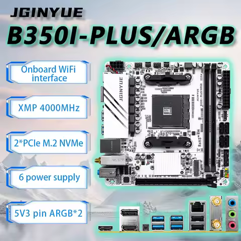 JGINYUE B350 AM4 Motherboard mini itx supports Ryzen2000-4000 series CPU DDR4 RAM Desktop PC WiFi on