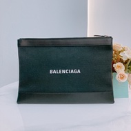 MS0466 BALENCIAGA 巴黎世家拉鍊手拿包包BLACK CLIP POUCH 32CM CANVAS