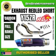 Y15 RACING EXHAUST PIPE EJOS EXZOS OPEN REDLEO CARBON RED SHORT 32MM 35MM 38MM 42MM REDLEO