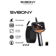 Svbony SM501 4.3" IPS Endoscope Inspection Camera 1920P HD 8 LED Lights IP67 5M Cable 32GB TF Card