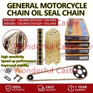 Universal Motorcycle Chain Oil Seal Golden Chain DID Oring 520 525 530 428 Chains 120 136 Links