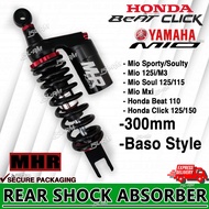 MHR Rear Shock Absorber 300mm  Black Mio Beat Click Plug and play Mio sporty soul 125i beat click  s
