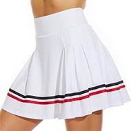 ELU Plated Stripes Women Sports Pants Skirt High Waist Breathable Running Exercise Short Skirt Quick Dry Tennis Skirt