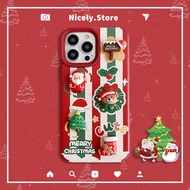 3D Cute Christmas Tree Stocking Phone Case Compatible for iPhone 16 15 14 13 12 Pro Max 11 15Pro 16P