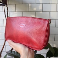 FOAK古著 Longchamp正紅色牛皮萬用小包