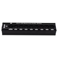 [sillyshuai]XLR 1 in 8 Balanced Audio Splitter 1x8 3 Pin XLR Adapter One Loop Output Signal Distribu