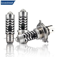 LOVESTREET Motorcycle Headlight LED H4 H6 BA20D P15D H4 Hi/Low Dual Colors Headlight Projector Lens 