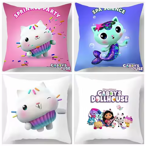 Kids Gabbys Dollhouse Gabby Cats Pillowcase 40x40cm 45x45cm Decorative Pillows 60x60