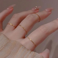 4pcs/Set Delicate Embossed Stacking Midi Rings Basic Finger Knuckle Rings For Women, Gold-Color