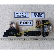RELAY LY2 220VAC + SOCKET FORT