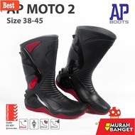 MERAH Latest men's BOOTS - AP BOOTS AP MOTO 2 HIGH BOOTS BLACK RED RUBBER BIKERS MOTORCYCLE BOOTS AN