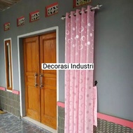 Gorden Polos Jendela Pintu Minimalis Ruang Tamu Warna Pink Polkadot Tirai Korden Gordeng Gordyn Hordeng Murah Embos Tebal Blackout Kamar Ruang Tamu 1 set Kamar 2 meter kaca pendek 1 kaca 2 kaca  elegan Gratis ongkir panjang 2 meter 100x200 150x200 200x200