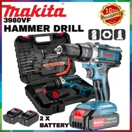 Makita Cordless Drill Hammer Drill 3980VF Power Tool Motor Driver LED Screwdriver with 2 Battery ( 100% Guarantee )
