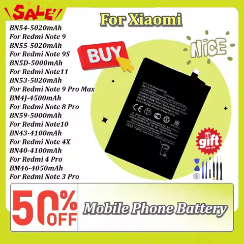 New BN40 BN43 BM46 BM4J BN53 BN54 BN55 BN59 BN5D Mobile Phone Battery For Xiaomi Redmi Note 11 10 10