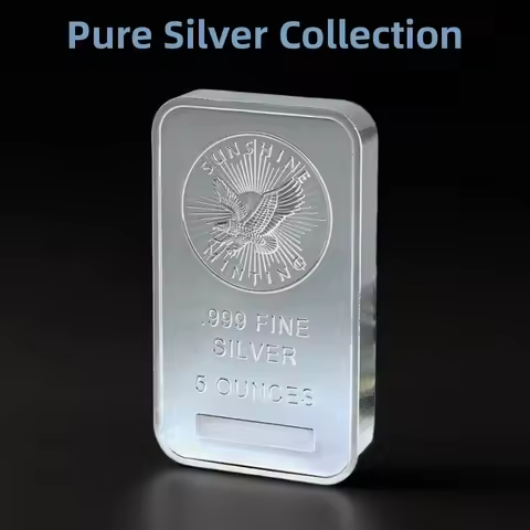 1 Pcs Non Magnetic Sunshine Minting American Bar 5 OZ Silver Plated Badge Collectible Decoration Bar
