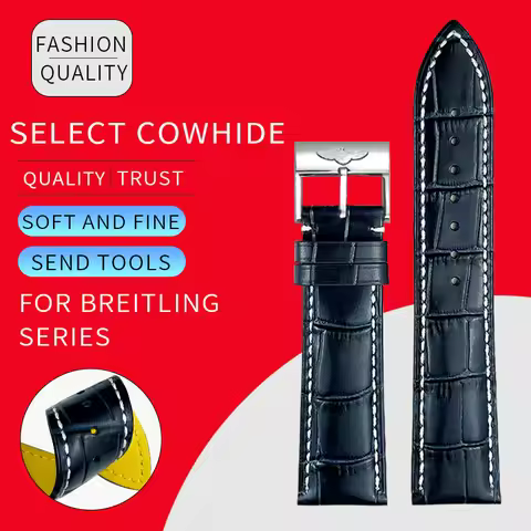 21mm 22mm High Quality Genuine Leather Watchband Fit for Breitling Avenger Navitimer B01 B02 Series 