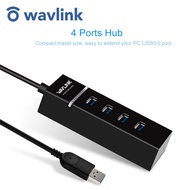 Wavlink 4-Port USB 3.0 Hub, High Speed Data Transfer Rate up to 5Gbps, Portable Data Hub for PC, Lap