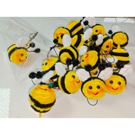 keychain handmade / bee keychain fuzzy wire / fuzzy wire accessories Lobster Clasp Strap Pendant / h