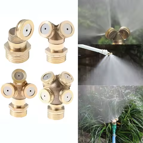 2pcs Water Spray Misting Nozzle, 1/2" Universal Nebulizer, Brass Atomizing Spray Fitting, Porous Spr