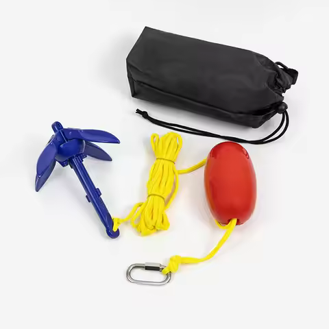 Kayak Anchor Kit Aluminum Folding Boat Anchor With 5M Rope And Buoy Folding Anchor Kit Folding Small