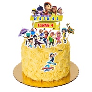 [CUSTOM NAME] Happy Birthday Cake Topper Boboiboy Decoration Set Party Accessories Banner Hiasan Kek