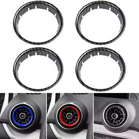 4PCS Car Air Conditioning Outlet Ring Decoration Suitable for Audi A3 S3 Q2 8V 2013-2020 Car Styling