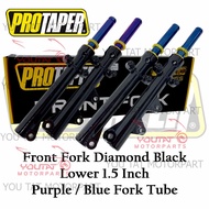 PROTAPER RACING Y15ZR LC135 4SPEED DIAMOND BLACK FRONT LOWER 1.5 INCH FORK PURPLE BLUE FORK TUBE