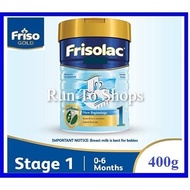 Frisolac Step 1 400G EXP 8/2026 0 to 6 months Milk Powder Susu Rumusan Bayi Baby / Friso Gold Step 3