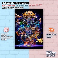 Poster Mobile Legend Game ML Hiasan Dinding Gaming Gamer Mabar Gem Gim Gamers Hero Johnson Harith Ki