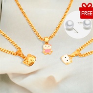 Emas Korea Rantai Leher + Loket Hello Kitty Set Kids Necklace + Hello Kitty Jewelry Pendant
