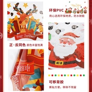 AT&amp;💘Christmas Decorations Santa Garland Glass Door Sticker Shop Showcase Stickers Gift Static Sticker MLFD