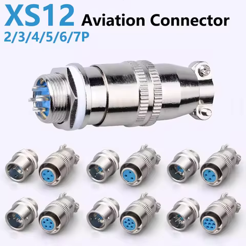 5/20/100PCS XS12 2/3/4/5/6/7Pins Aviation Connector Plug XS12J2Y Push-Pull Circular Quick connectors