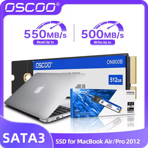 OSCOO SATA3 SSD Hard Disk For 2012 Macbook Air/Pro A1465 A1466 A1425 A1398 3D NAND Flash Apple SATA 