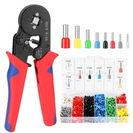 Hsc8 6-4 0.25-10mm2 AWG23-7 Ring Crimping Tool Kit High Hardness Crimping Pliers with 1200 Piece Ring Crimping Terminal