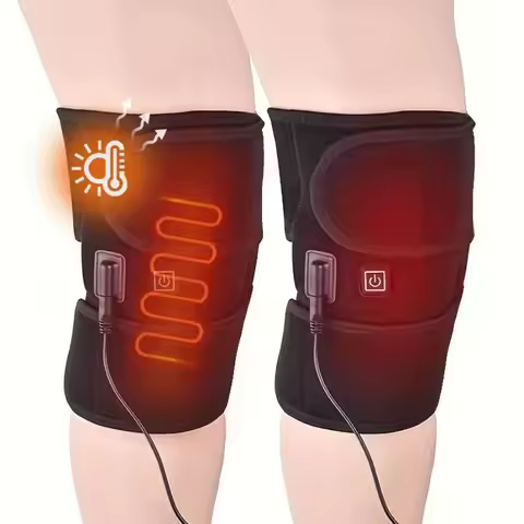 USB Heated Knee Massager Adjustable Strap 3 Temperature Levels Thermal Knee Wrap Warm Heating Knee P